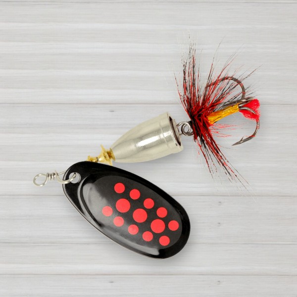 Блешня обертова ZEOX Furor № 4, 11г, колір 010 Black-Red Dot